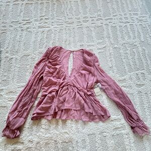 Free people mauve low cut top